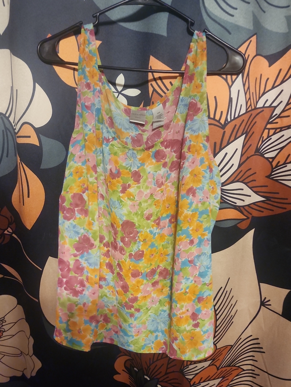 Emma James Floral Print Sleeveless Camisole - Pink Blue Yellow Green